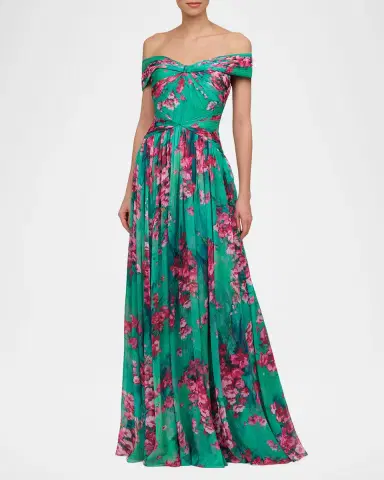 THEIA Sabina Chiffon Off-Shoulder Gown | Thumbnail 2 THEIA Sabina Chiffon Off-Shoulder Gown | Thumbnail 2