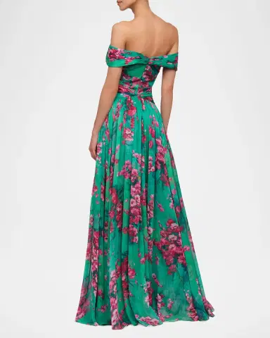 THEIA Sabina Chiffon Off-Shoulder Gown | Thumbnail 3 THEIA Sabina Chiffon Off-Shoulder Gown | Thumbnail 3