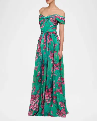 THEIA Sabina Chiffon Off-Shoulder Gown | Thumbnail 4 THEIA Sabina Chiffon Off-Shoulder Gown | Thumbnail 4