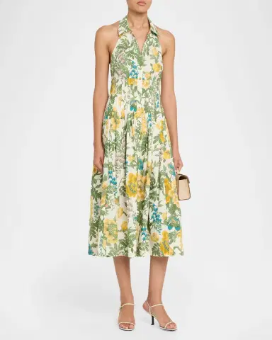 Cara Cara Rashida Floral Poplin Halter Dress | Thumbnail 4 Cara Cara Rashida Floral Poplin Halter Dress | Thumbnail 4