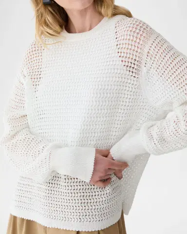 Lafayette 148 New York Open-Stitch Cotton Knit Sweater | Thumbnail 5 Lafayette 148 New York Open-Stitch Cotton Knit Sweater | Thumbnail 5