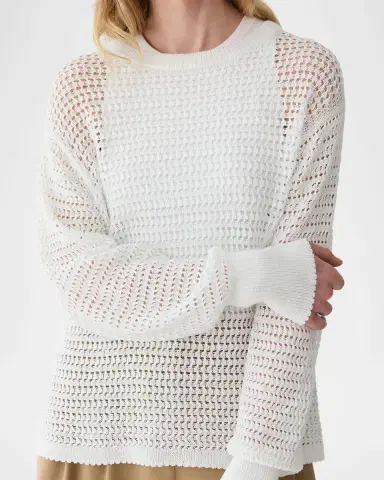 Lafayette 148 New York Open-Stitch Cotton Knit Sweater | Thumbnail 6 Lafayette 148 New York Open-Stitch Cotton Knit Sweater | Thumbnail 6