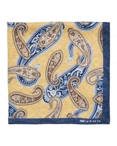 Kiton Men's Paisley Silk Pocket Square | Thumbnail 1