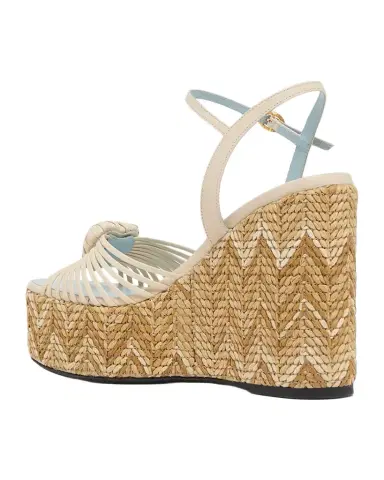 Valentino Garavani 110mm Coeur Royal Leather Espadrille Wedge Sandals | Thumbnail 1 Valentino Garavani 110mm Coeur Royal Leather Espadrille Wedge Sandals | Thumbnail 1