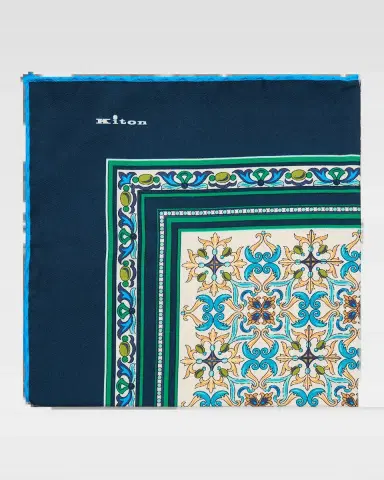 Kiton Men's Printed Silk Pocket Square | Thumbnail 2