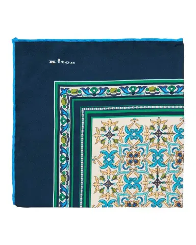 Kiton Men's Printed Silk Pocket Square | Thumbnail 1