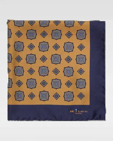 Kiton Men's Printed Silk Pocket Square | Thumbnail 2 Kiton Men's Printed Silk Pocket Square | Thumbnail 2