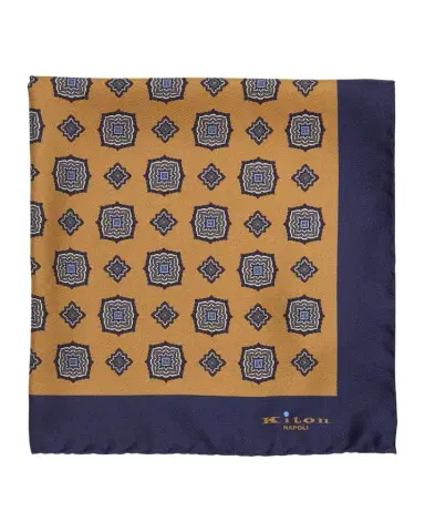 Kiton Men's Printed Silk Pocket Square | Thumbnail 1 Kiton Men's Printed Silk Pocket Square | Thumbnail 1