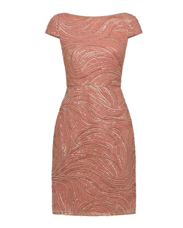 Ceceline Beaded Bateau-Neck Dress