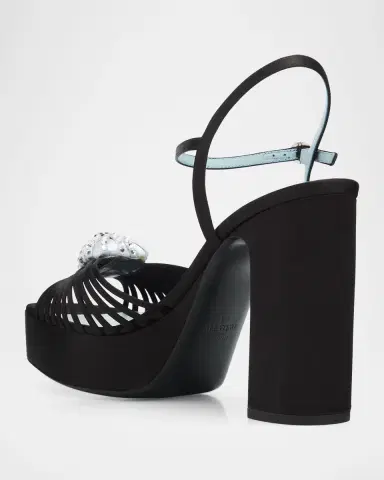 Valentino Garavani 115mm Coeur Royal Satin Platform Sandals | Thumbnail 3 Valentino Garavani 115mm Coeur Royal Satin Platform Sandals | Thumbnail 3
