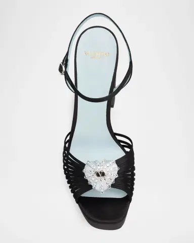 Valentino Garavani 115mm Coeur Royal Satin Platform Sandals | Thumbnail 5 Valentino Garavani 115mm Coeur Royal Satin Platform Sandals | Thumbnail 5