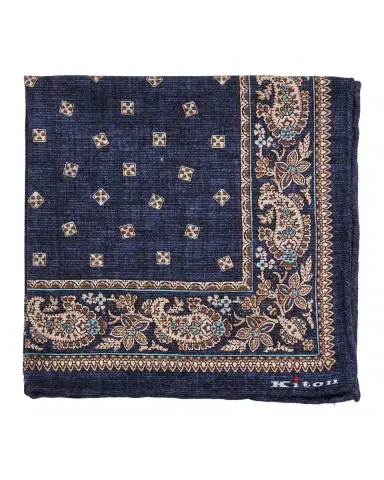 Kiton Men's Geometric-Paisley Double-Face Silk Pocket Square | Thumbnail 3 Kiton Men's Geometric-Paisley Double-Face Silk Pocket Square | Thumbnail 3