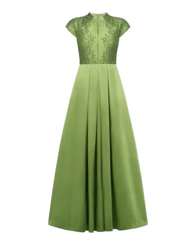 Kay Unger New York Wrenley Beaded Duchess Satin Gown | Thumbnail 1 Kay Unger New York Wrenley Beaded Duchess Satin Gown | Thumbnail 1