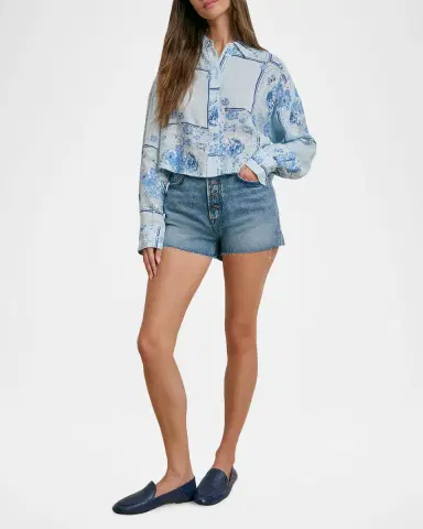 Favorite Daughter The Crop Ex-Boyfriend Cotton Shirt | Thumbnail 2