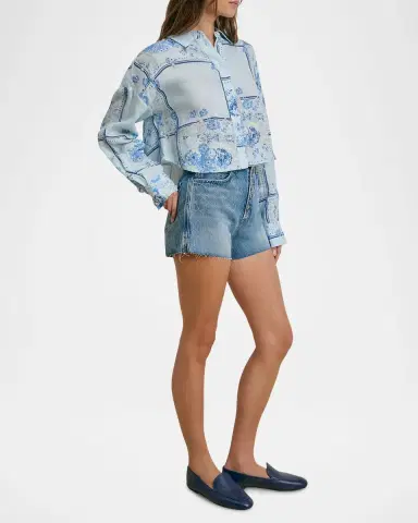 Favorite Daughter The Crop Ex-Boyfriend Cotton Shirt | Thumbnail 4