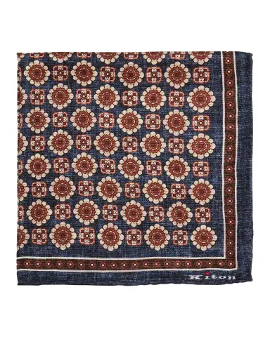 Kiton Men's Reversible Printed Silk Pocket Square | Thumbnail 3 Kiton Men's Reversible Printed Silk Pocket Square | Thumbnail 3