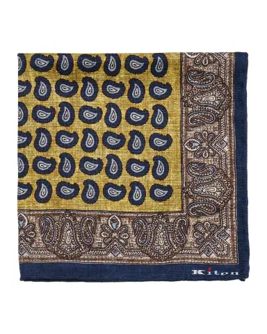 Kiton Men's Paisley-Medallion Double-Face Silk Pocket Square | Thumbnail 3 Kiton Men's Paisley-Medallion Double-Face Silk Pocket Square | Thumbnail 3