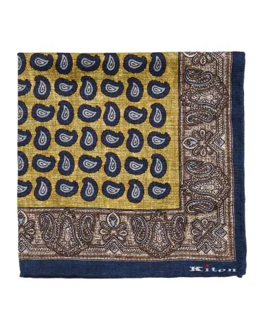 Kiton Men's Paisley-Medallion Double-Face Silk Pocket Square | Thumbnail 1 Kiton Men's Paisley-Medallion Double-Face Silk Pocket Square | Thumbnail 1