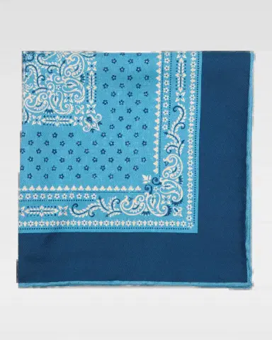 Kiton Men's Bandana-Print Silk Pocket Square | Thumbnail 2 Kiton Men's Bandana-Print Silk Pocket Square | Thumbnail 2