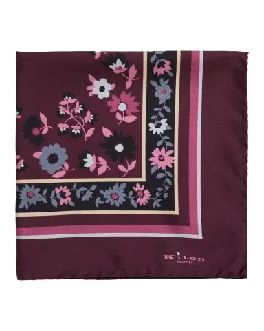 Kiton Men's Floral Silk Pocket Square | Thumbnail 1