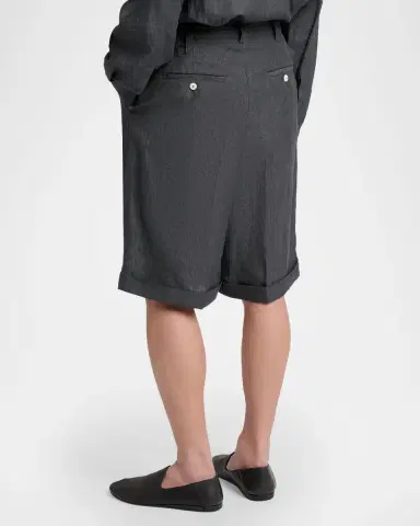 Jacquemus Men's Linen Micro-Stripe Le Shorts | Thumbnail 2 Jacquemus Men's Linen Micro-Stripe Le Shorts | Thumbnail 2