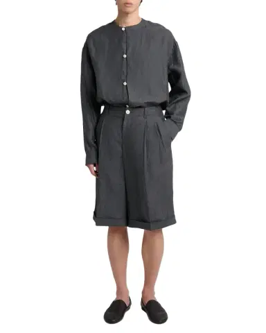 Jacquemus Men's Linen Micro-Stripe Le Shorts | Thumbnail 1 Jacquemus Men's Linen Micro-Stripe Le Shorts | Thumbnail 1