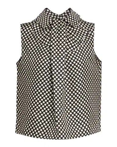 Dice Kayek Polka Dot Silk Twill Sleeveless Blouse | Thumbnail 1 Dice Kayek Polka Dot Silk Twill Sleeveless Blouse | Thumbnail 1