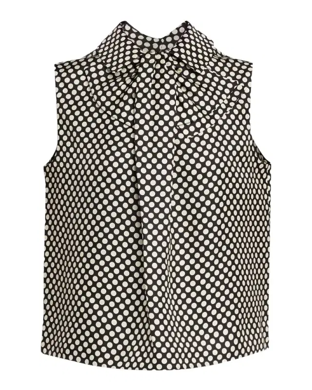 Dice Kayek Polka Dot Silk Twill Sleeveless Blouse