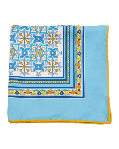 Kiton Men's Medallion Silk Pocket Square | Thumbnail 1