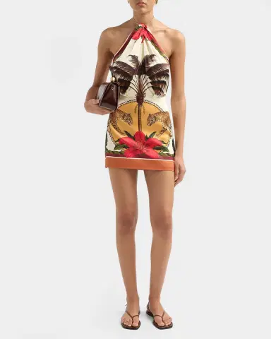 Retrofête Cymbeline Printed Halter Dress | Thumbnail 2