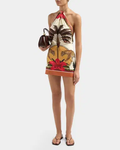 Retrofête Cymbeline Printed Halter Dress | Thumbnail 4