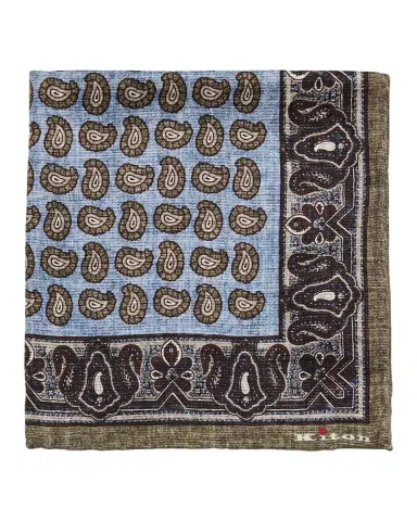 Kiton Men's Medallion-Paisley Double-Face Silk Pocket Square | Thumbnail 3 Kiton Men's Medallion-Paisley Double-Face Silk Pocket Square | Thumbnail 3