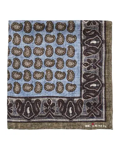 Kiton Men's Medallion-Paisley Double-Face Silk Pocket Square | Thumbnail 1 Kiton Men's Medallion-Paisley Double-Face Silk Pocket Square | Thumbnail 1