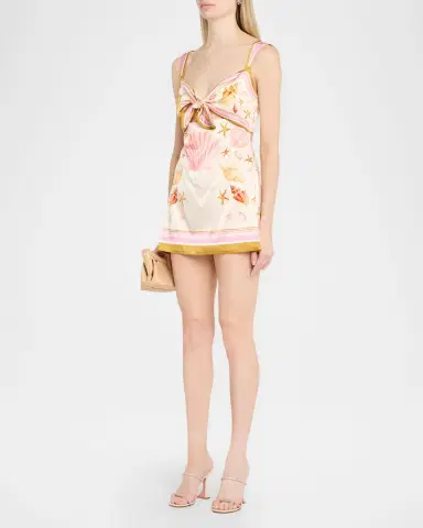 Retrofête Margarie Printed Satin Mini Dress | Thumbnail 4 Retrofête Margarie Printed Satin Mini Dress | Thumbnail 4