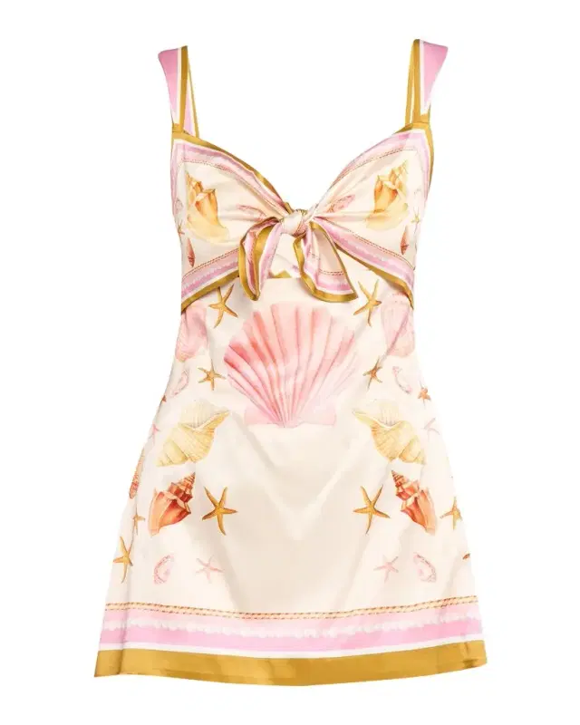 Margarie Printed Satin Mini Dress