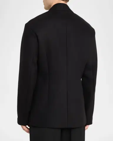 Jacquemus Men's Bastide Collarless Tailored Wool Jacket | Thumbnail 2 Jacquemus Men's Bastide Collarless Tailored Wool Jacket | Thumbnail 2