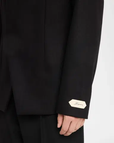 Jacquemus Men's Bastide Collarless Tailored Wool Jacket | Thumbnail 4 Jacquemus Men's Bastide Collarless Tailored Wool Jacket | Thumbnail 4
