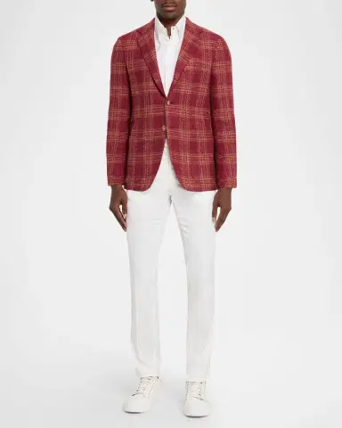 Sartorio Men's Plaid Notch Lapel Single-Breasted Sport Coat | Thumbnail 2 Sartorio Men's Plaid Notch Lapel Single-Breasted Sport Coat | Thumbnail 2