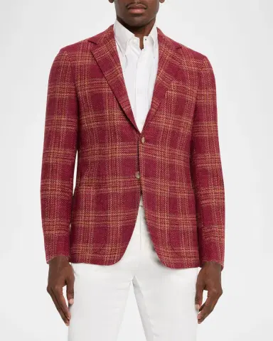 Sartorio Men's Plaid Notch Lapel Single-Breasted Sport Coat | Thumbnail 4 Sartorio Men's Plaid Notch Lapel Single-Breasted Sport Coat | Thumbnail 4