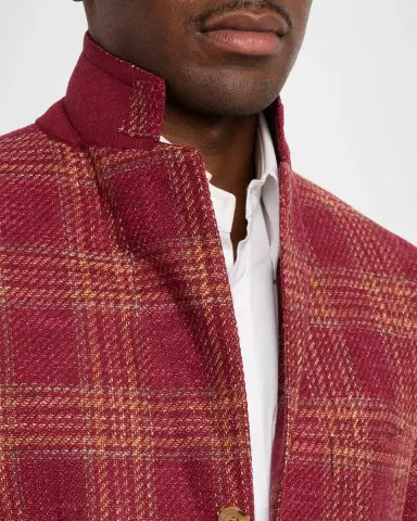 Sartorio Men's Plaid Notch Lapel Single-Breasted Sport Coat | Thumbnail 7 Sartorio Men's Plaid Notch Lapel Single-Breasted Sport Coat | Thumbnail 7