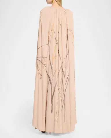 BERNADETTE Minnie Embellished Maxi Cape Dress | Thumbnail 2
