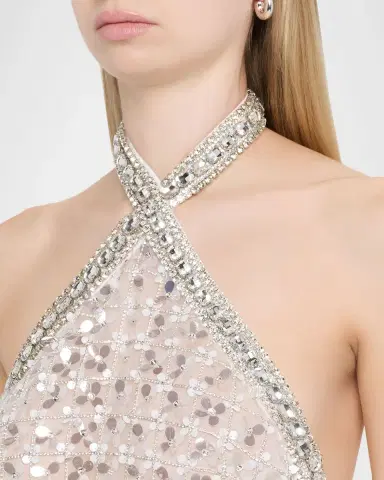 Retrofête Janneth Embroidered Halter Dress | Thumbnail 5 Retrofête Janneth Embroidered Halter Dress | Thumbnail 5