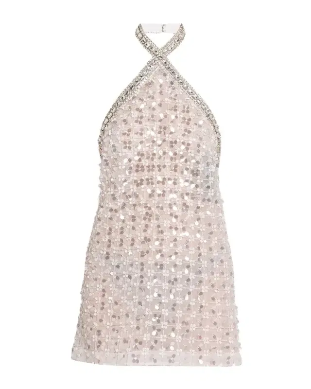 Janneth Embroidered Halter Dress