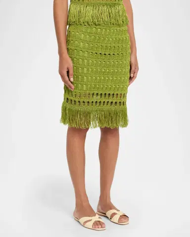 A.L.C. Tetai Open-Knit Fringe Skirt | Thumbnail 4