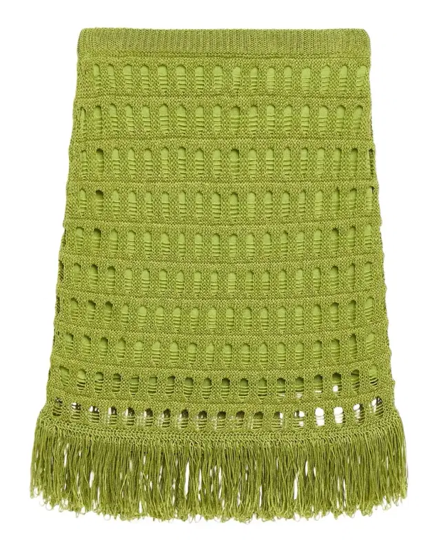 Tetai Open-Knit Fringe Skirt
