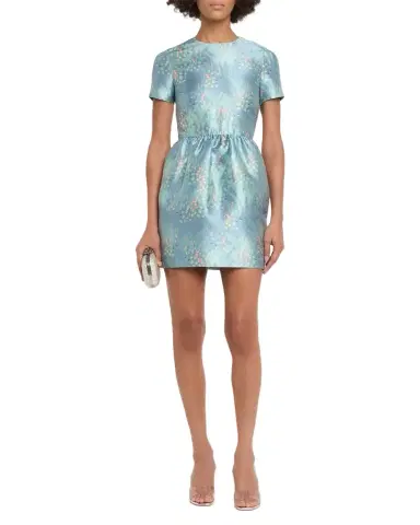 BERNADETTE Lexi Floral Satin Short-Sleeve Mini Dress | Thumbnail 1 BERNADETTE Lexi Floral Satin Short-Sleeve Mini Dress | Thumbnail 1