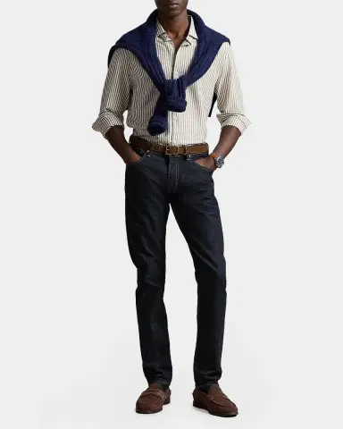 Polo Ralph Lauren Men's Pinstripe Cotton Oxford Sport Shirt | Thumbnail 2