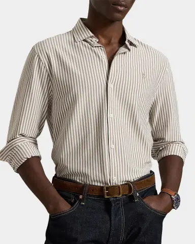 Polo Ralph Lauren Men's Pinstripe Cotton Oxford Sport Shirt | Thumbnail 4
