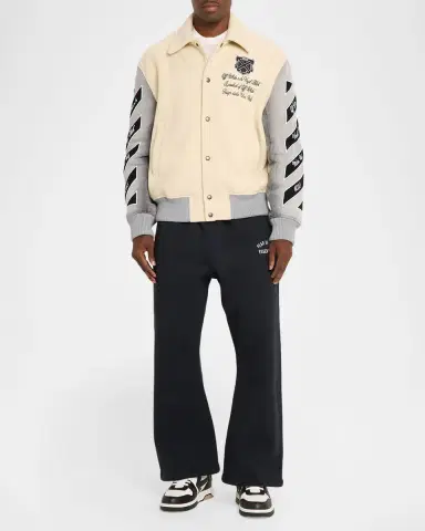 Off-White Men's Diagonals Logo Varsity Jacket | Thumbnail 2