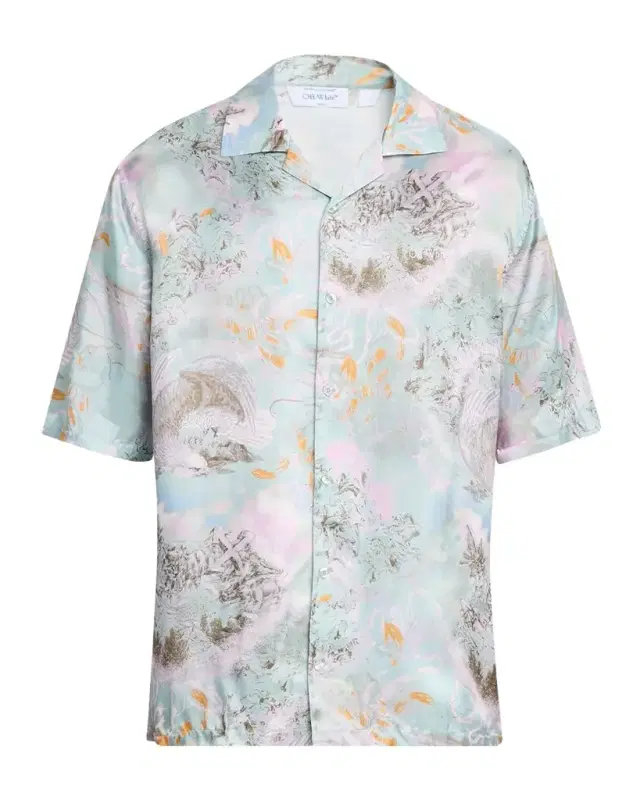 Men 's Land Sky Viscose Short-Sleeve Shirt